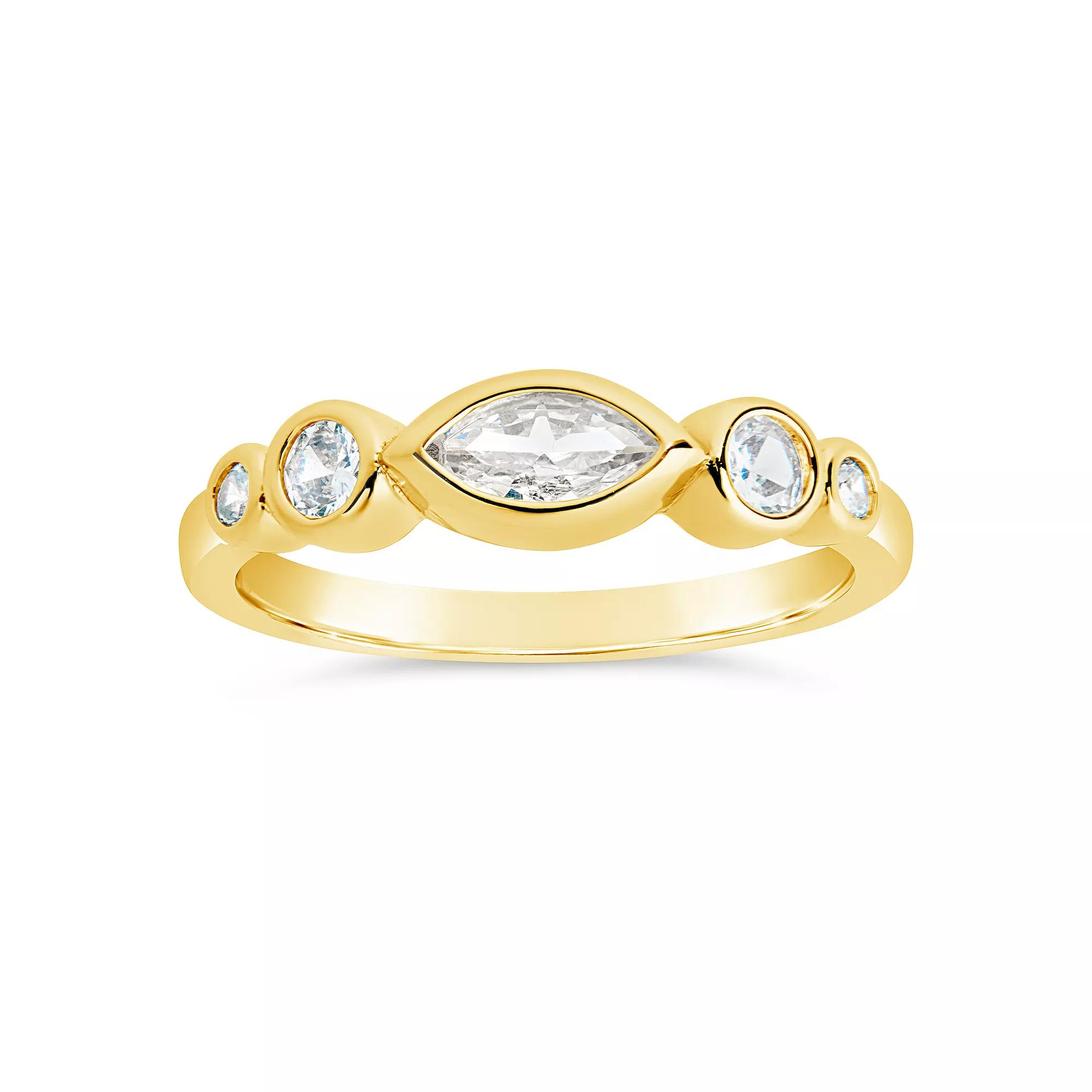 MC Collective Triple Oval Cubic Zirconia Ring, Womens Gold Tone Product Image