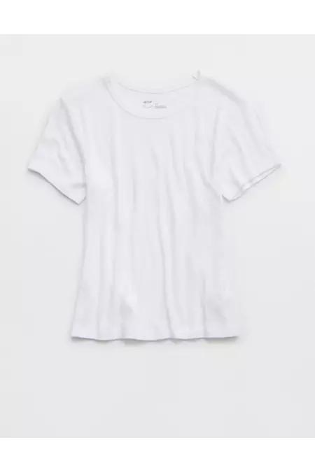 Aerie Off-Duty Pointelle Baby T-Shirt Women's Product Image