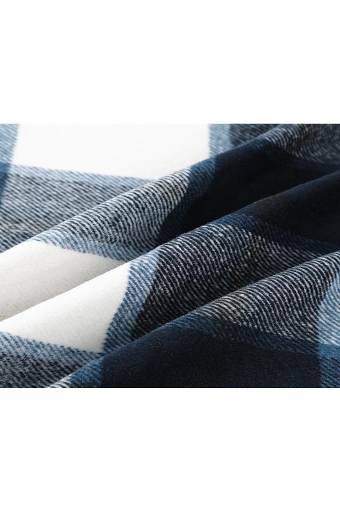 Flannel Pocket Plaid Long Shirt Jacket Product Image