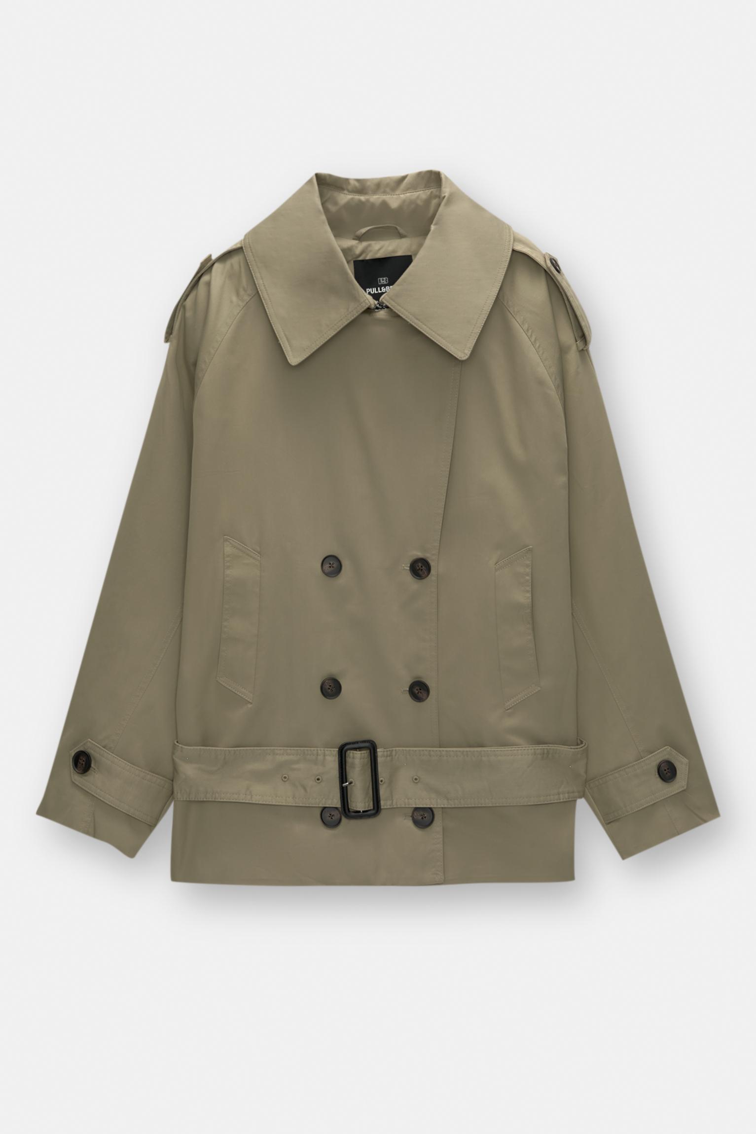Short belted trench coat Product Image