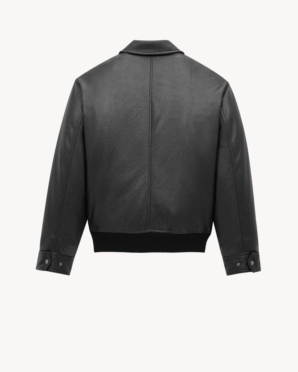 bomber jacket in grained lambskin Product Image