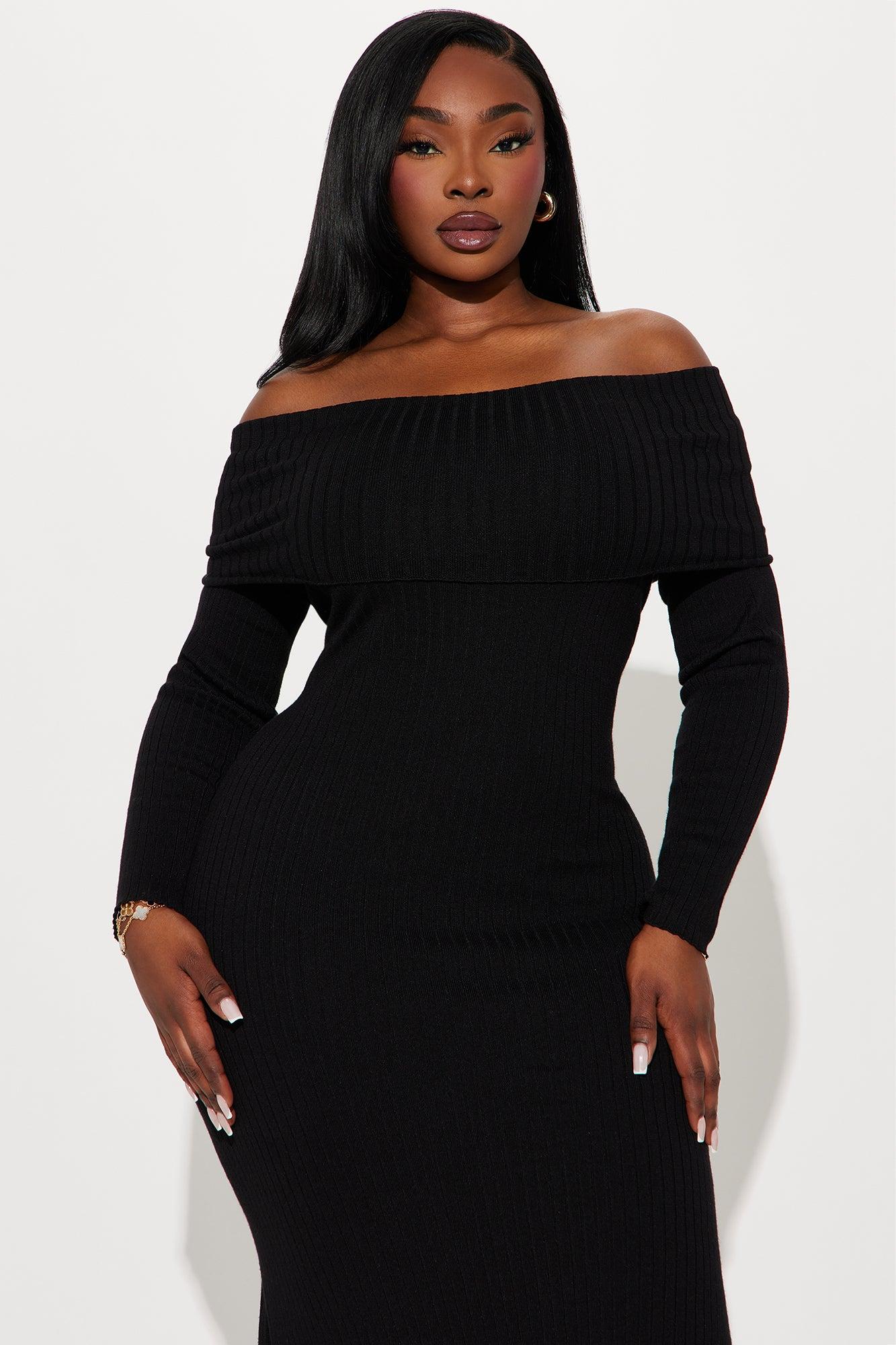 Marina Sweater Maxi Dress - Black Female Product Image