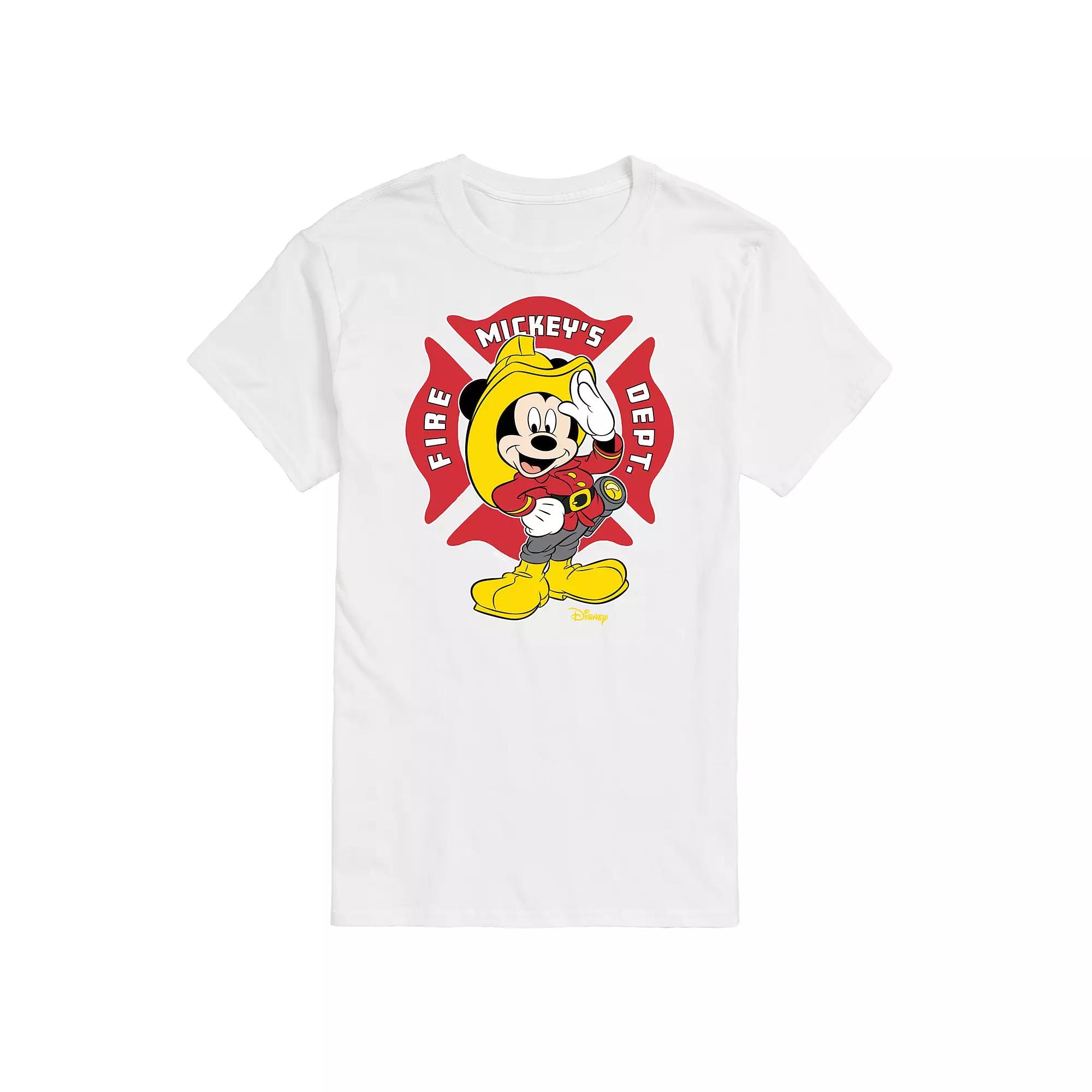 Disney's Mickey Mouse Men's Fire Dept. Badge Graphic Tee,  Product Image