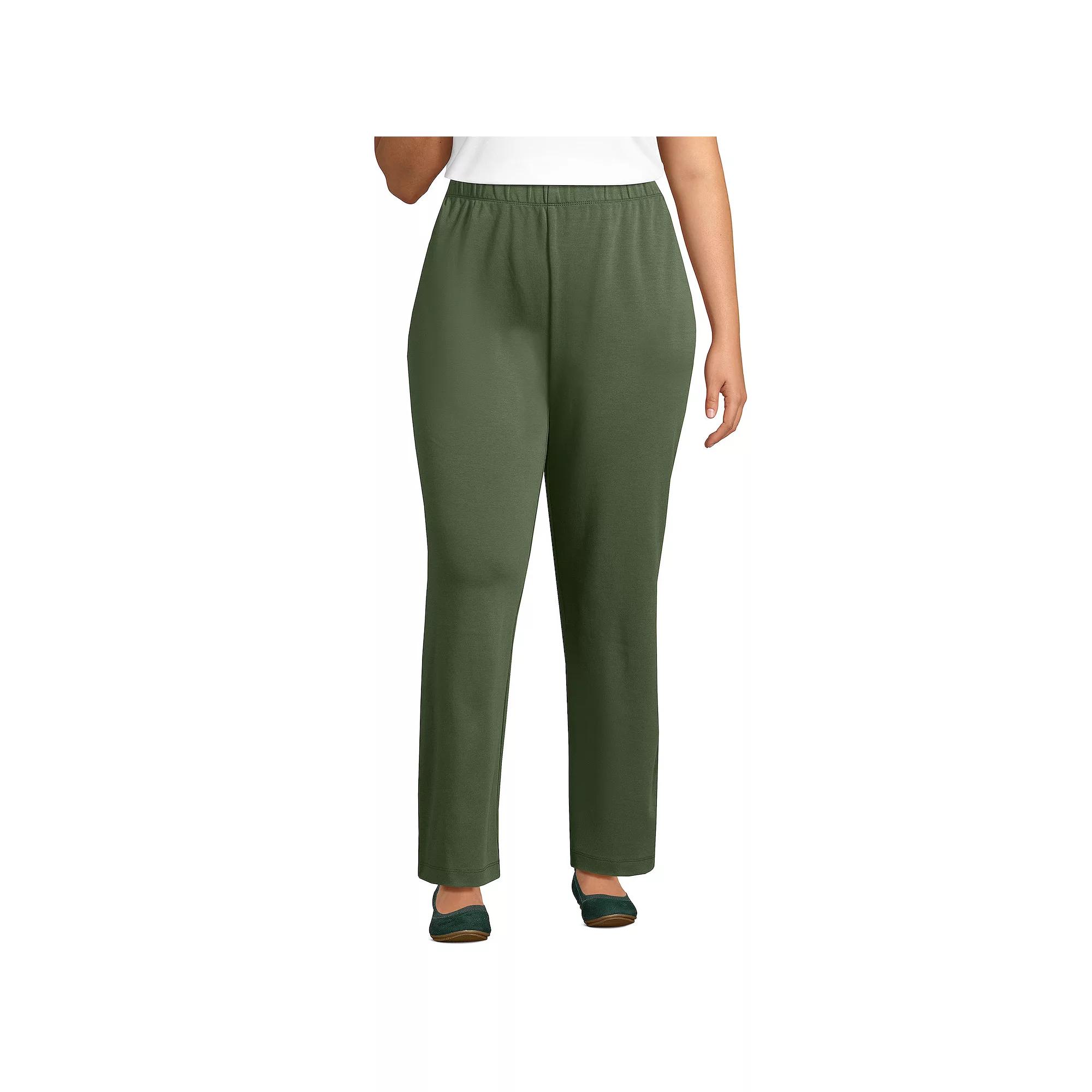 Plus Size Lands' End Sport Knit High-Waist Pull-On Pants, Women's, Size: 3XL, Dark Grey Product Image