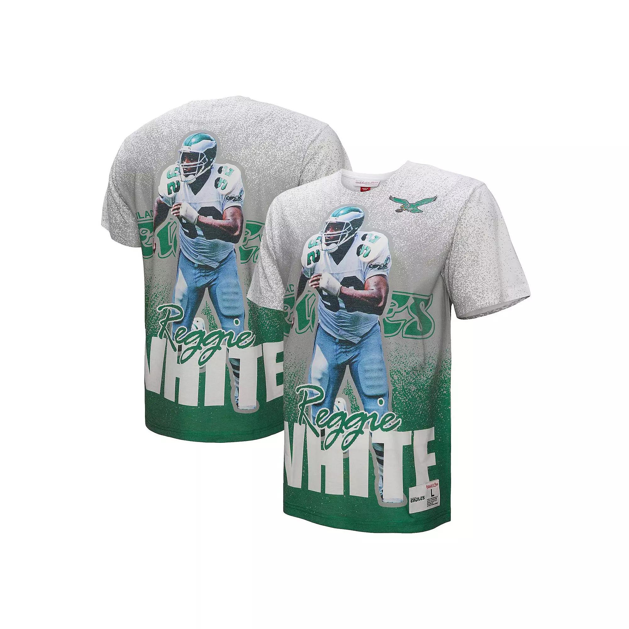 Men's Mitchell & Ness Reggie White Gray Philadelphia Eagles Burst Retired Player T-Shirt, Size: Large, Grey Product Image