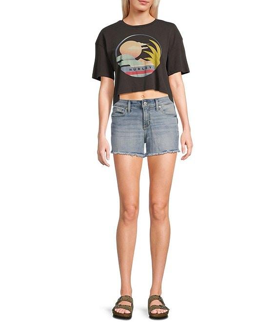 Hurley Society Islands Graphic Short Sleeve Boxy Cropped T-Shirt Product Image