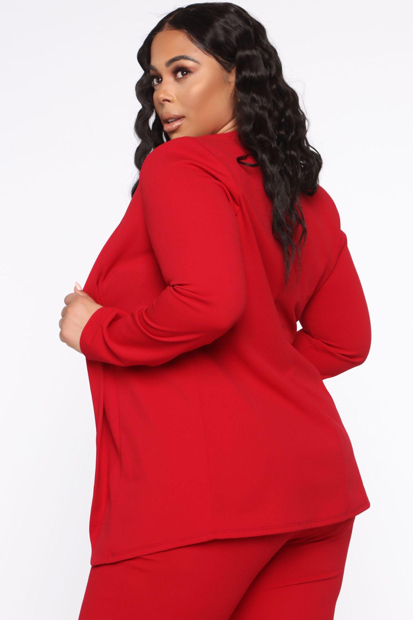Payin' It Forward Blazer Set - Red Product Image