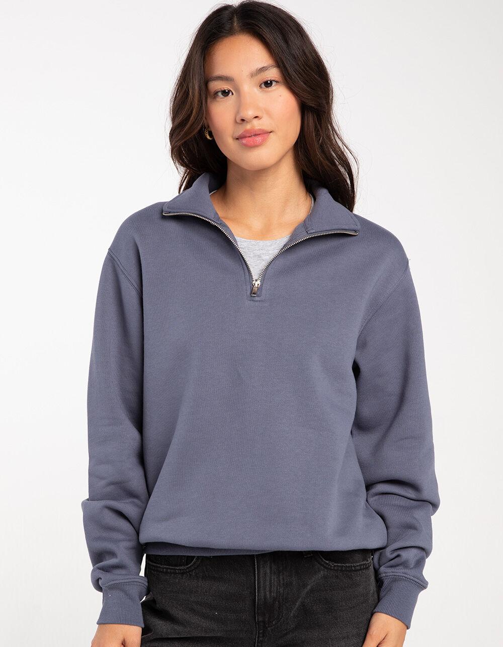 TILLYS Quarter Zip Womens Sweatshirt - DUSK Product Image