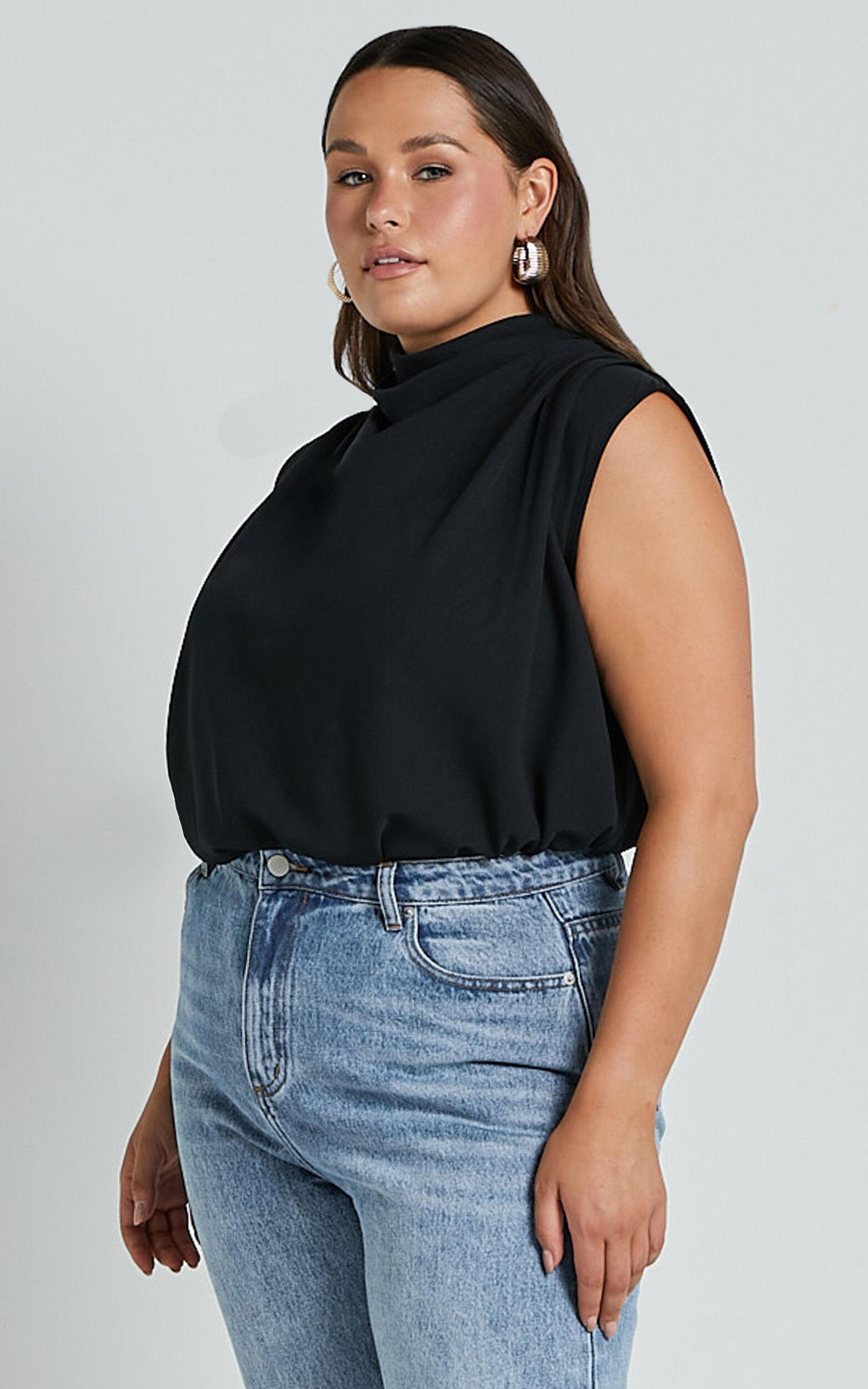 Arianae Top - High Neck Top in Black Product Image