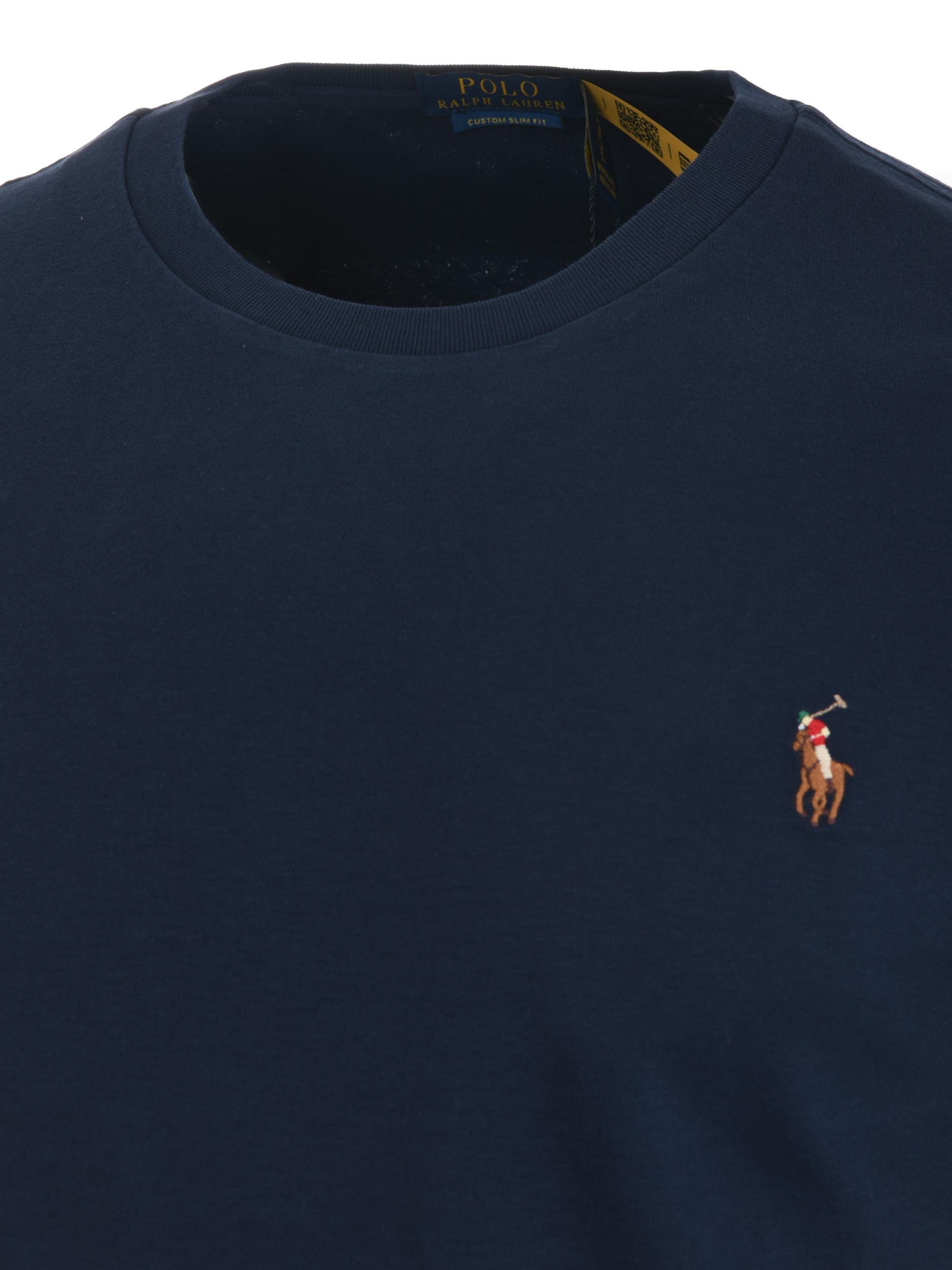 POLO RALPH LAUREN Slim-fit Logo-embroidered Cotton-jersey T-shirt In Navy Product Image