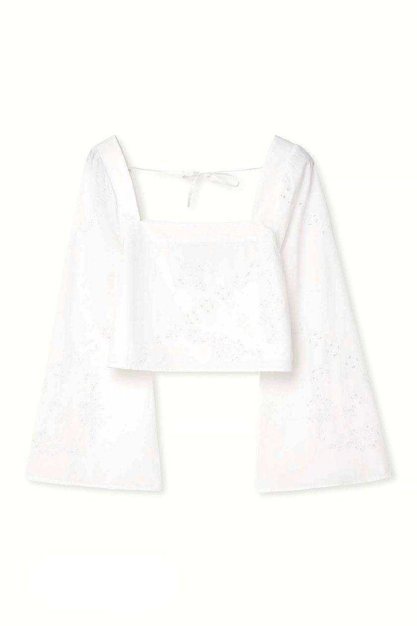 Embroidery Detail Square Neck Blouse Product Image