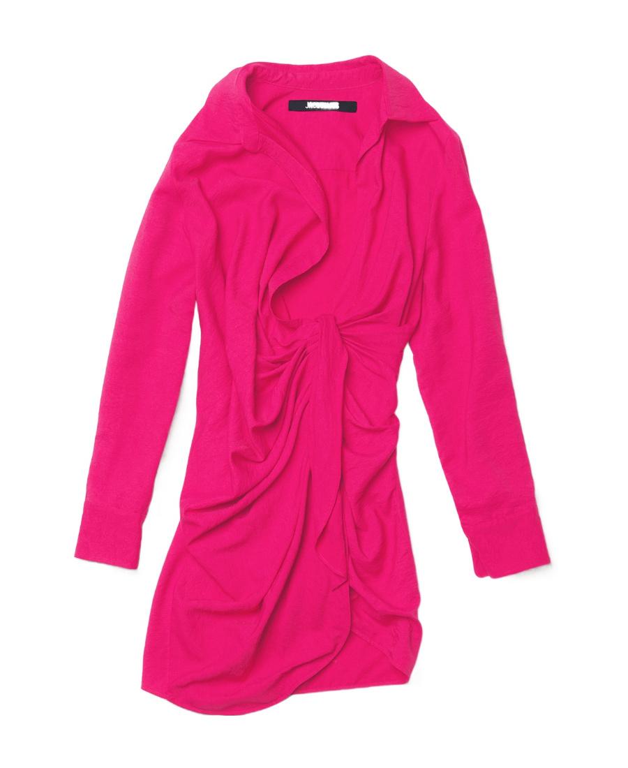 JACQUEMUS La Robe Bahia Tie-detail Minidress In Pink Product Image