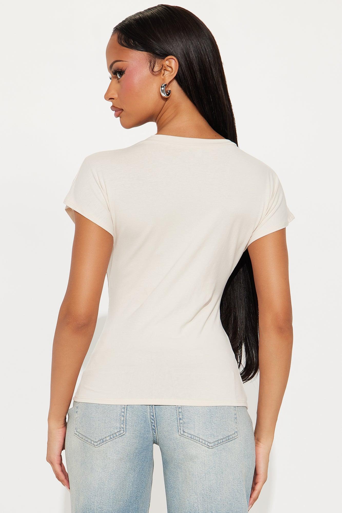 Penny Tie Waist Tshirt - Cream Female Product Image