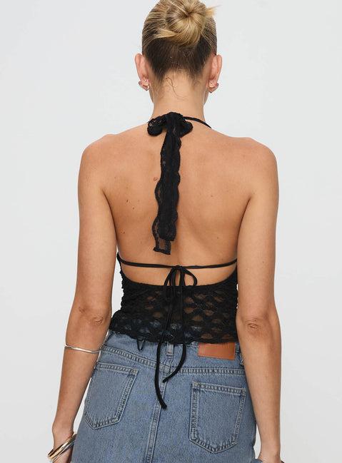 Only Angel Halter Top Black Product Image