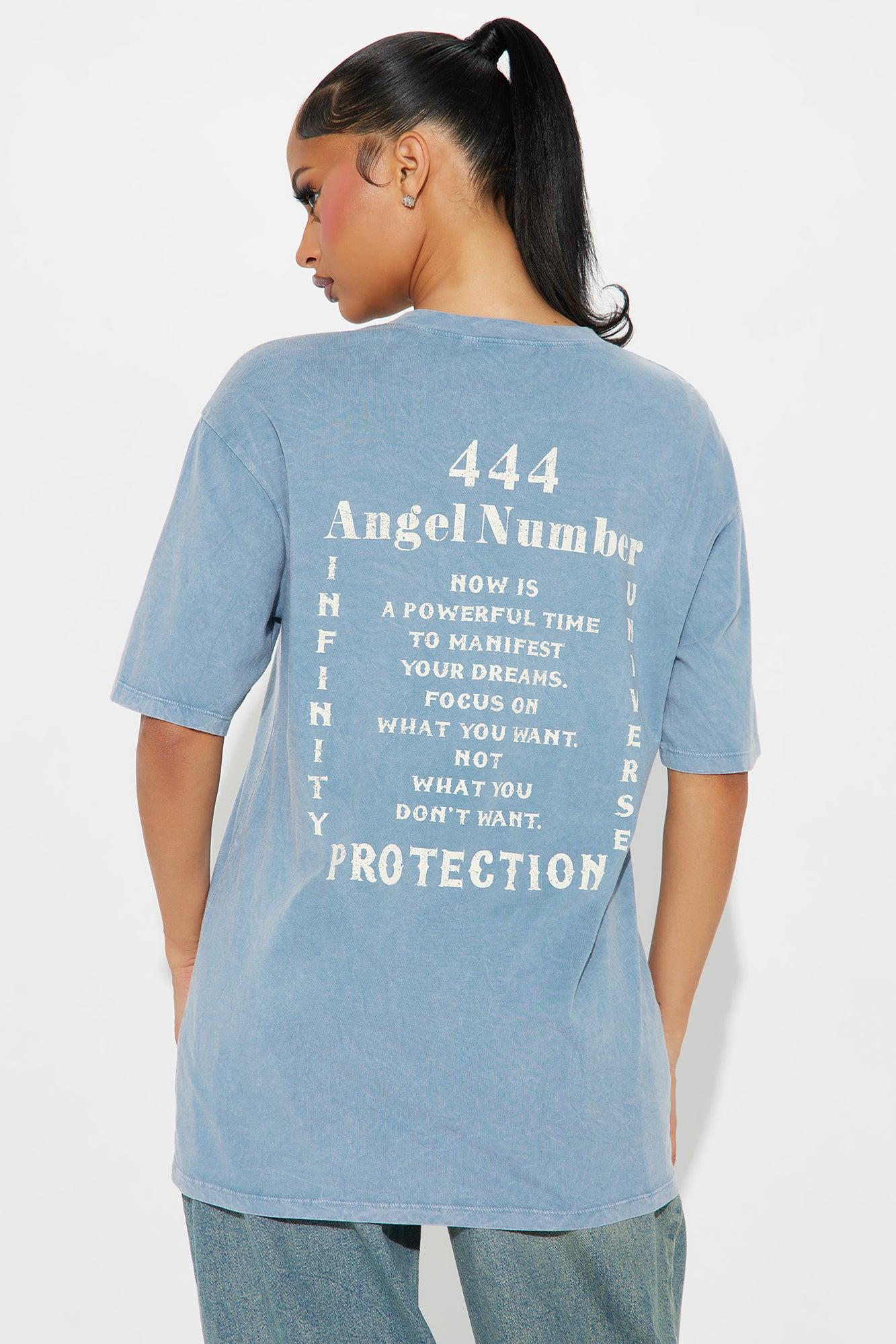 444 Angel Number Tunic Top - Blue Product Image
