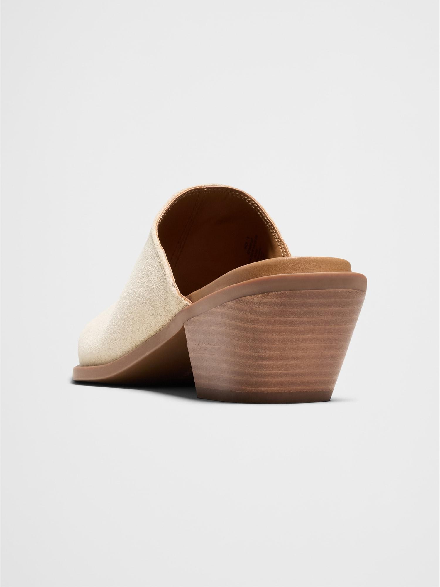Leather Heeled Mule Product Image