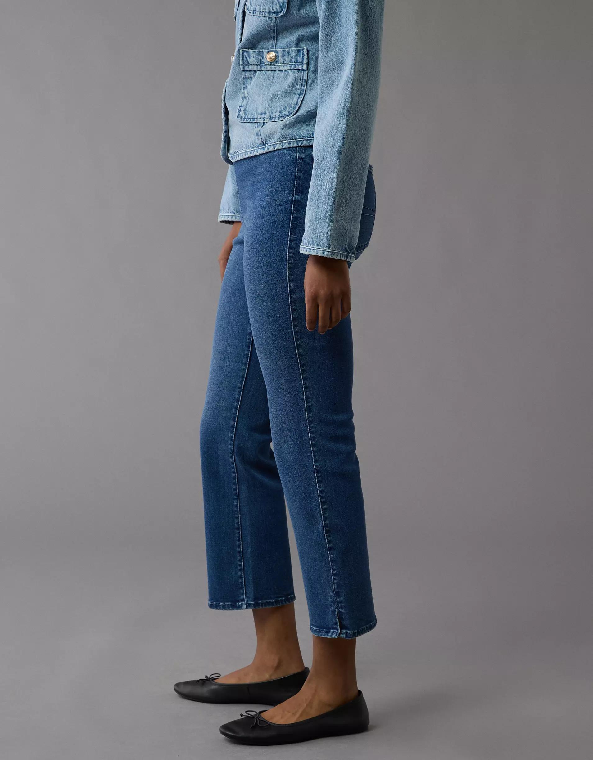AE Luxe Pull-On High-Waisted Kick Bootcut Crop Jean Product Image