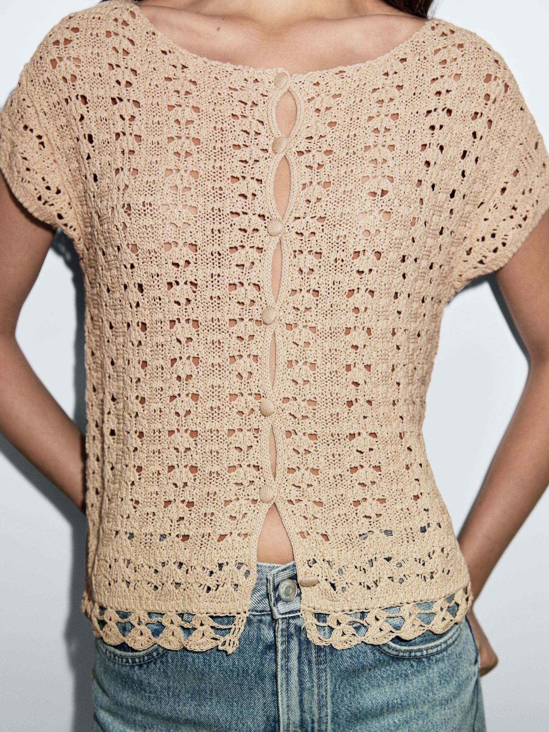 Cutwork crochet cardigan Product Image