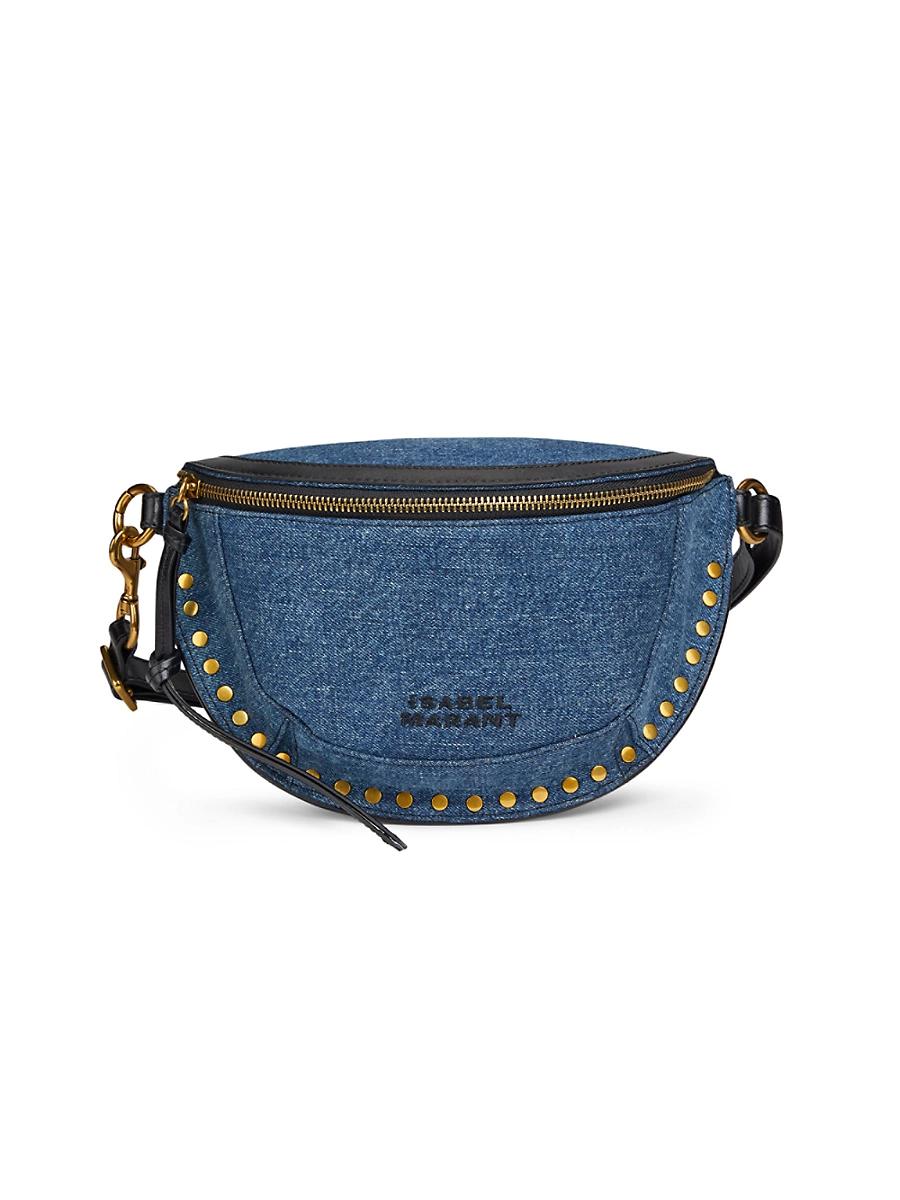 Womens Skano Studded Leather-Trimmed Denim Belt Bag Product Image
