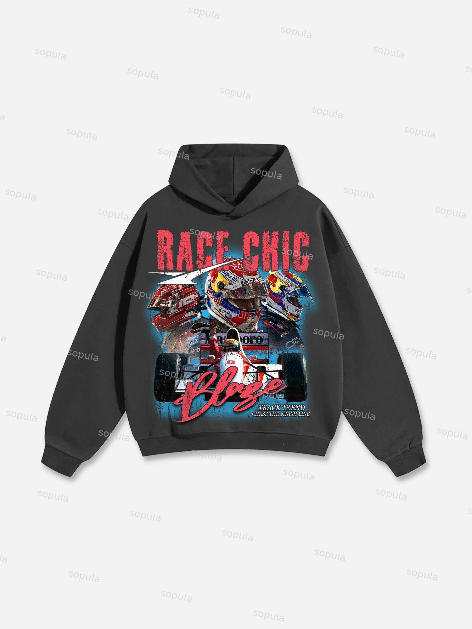 Racing-Inspired RaceChic Cotton Hoodie Product Image