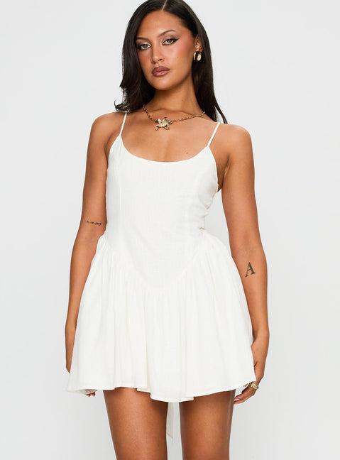 Angel Wings Tie Up Mini Dress White Product Image