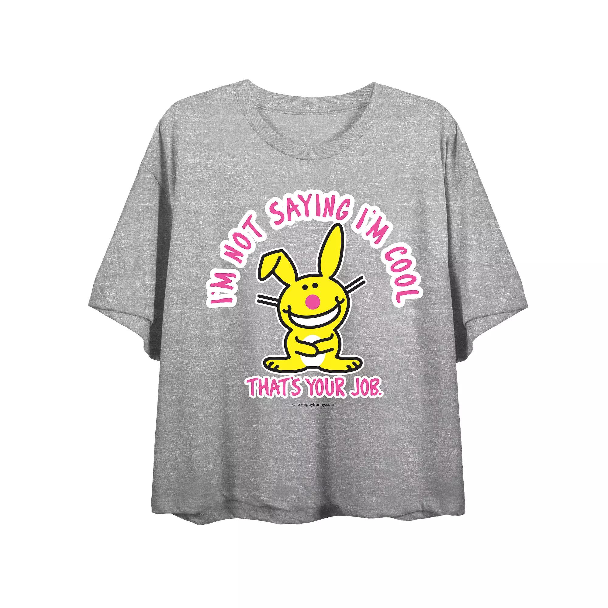 Juniors' It's Happy Bunny Say I'm Cool Bunny Crewneck Graphic Tee, Women's,  Product Image