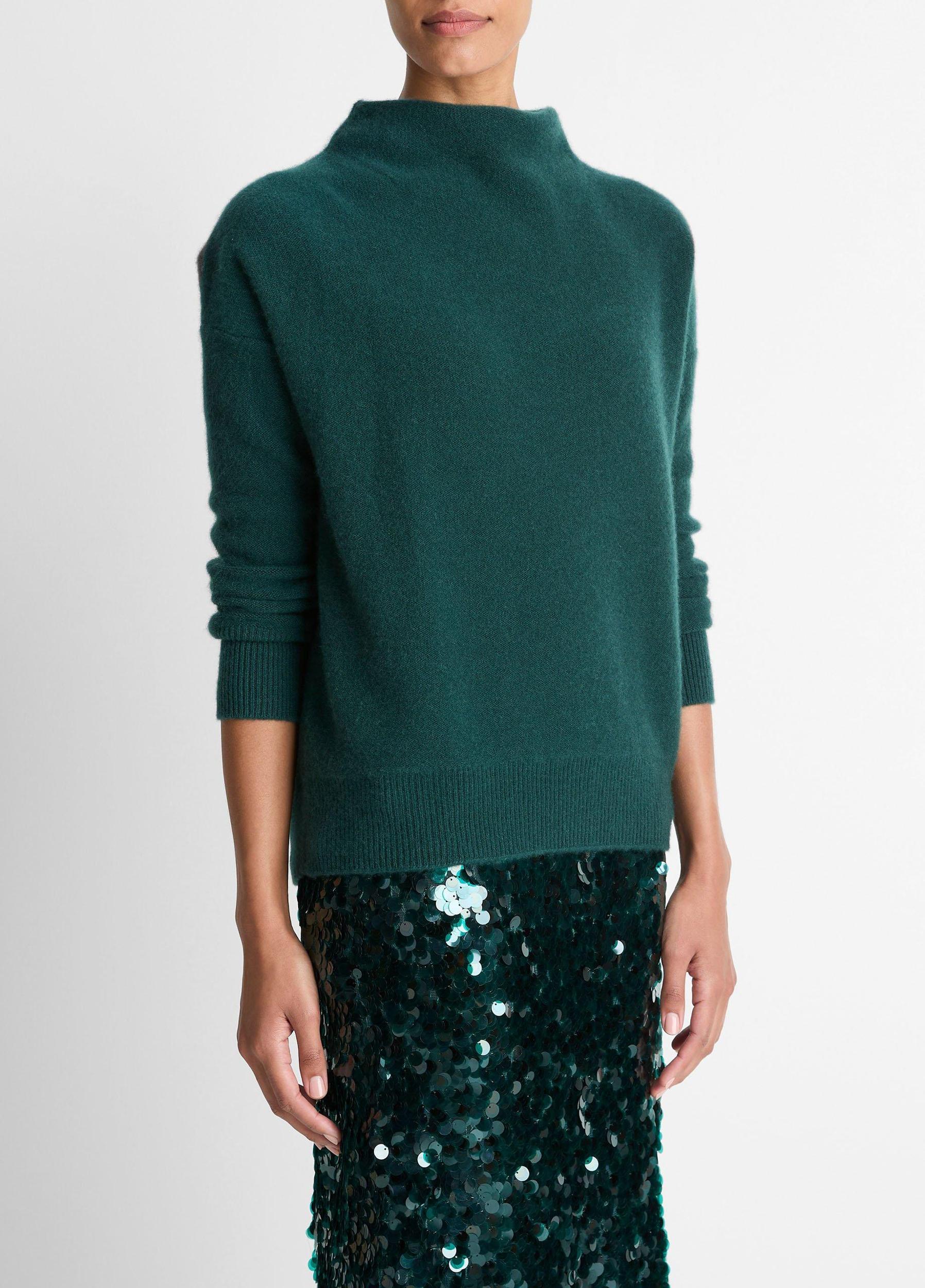 Plush Cashmere Funnel-Neck Sweater Product Image