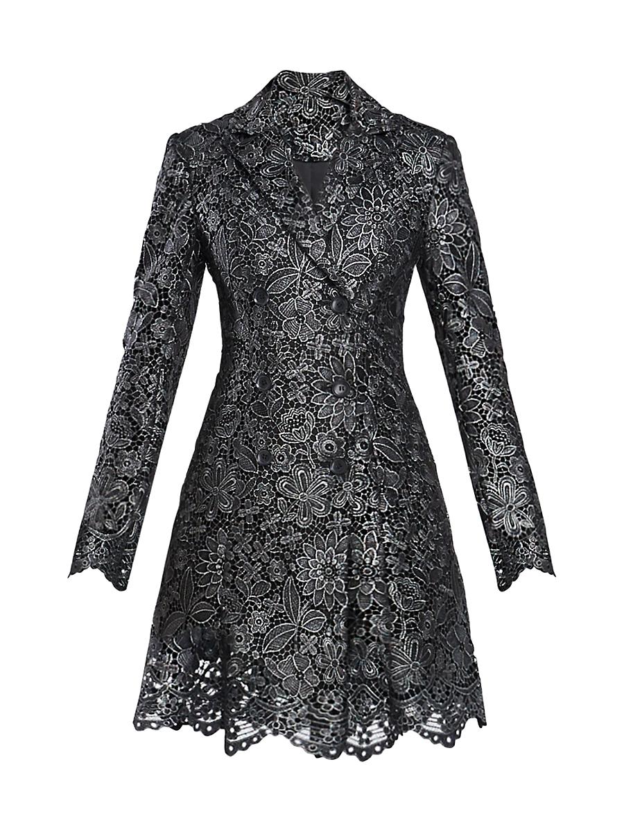 Womens Metallic Lace Blazer Dress Product Image