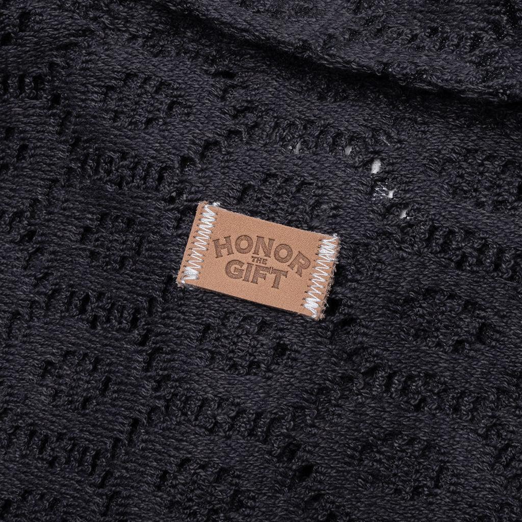 Crochet Button Up - Black Male Product Image