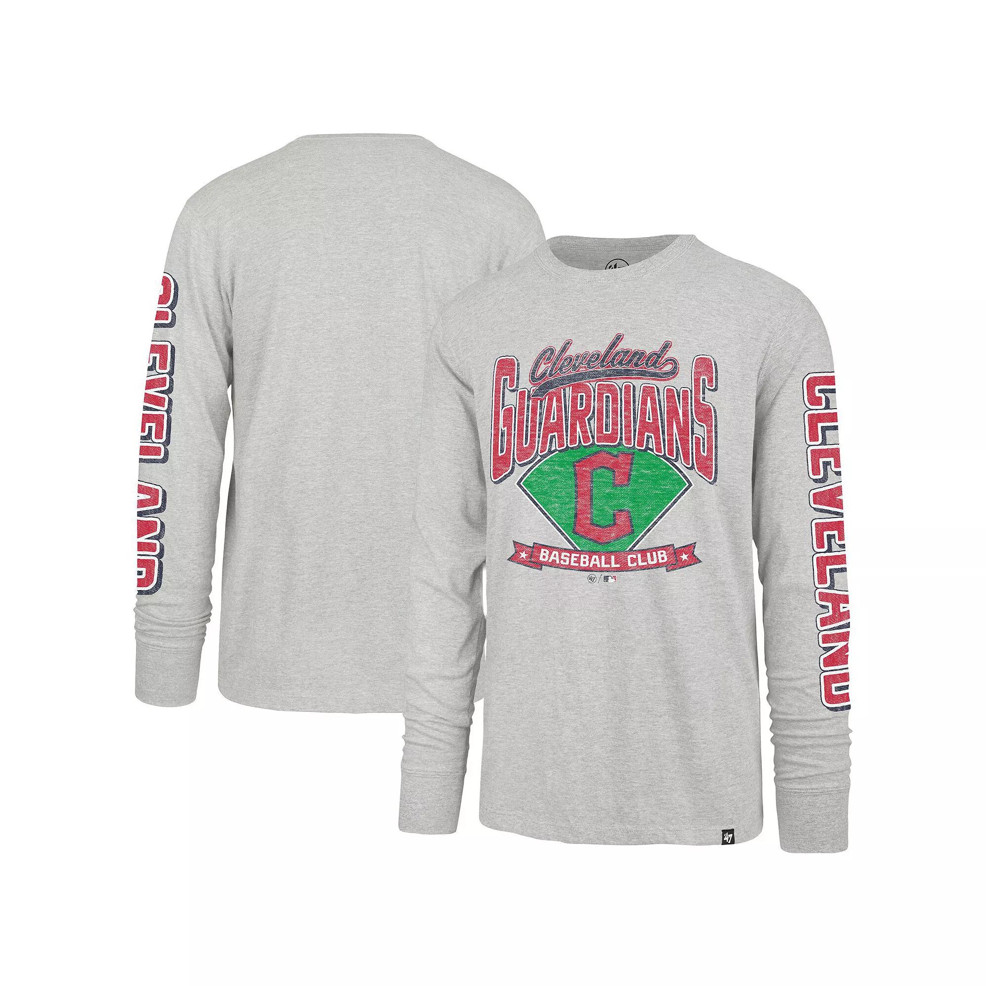 Men's '47 Gray Cleveland Guardians Fair Ball Franklin Long Sleeve T-Shirt, Size: XL, Grd Grey Product Image