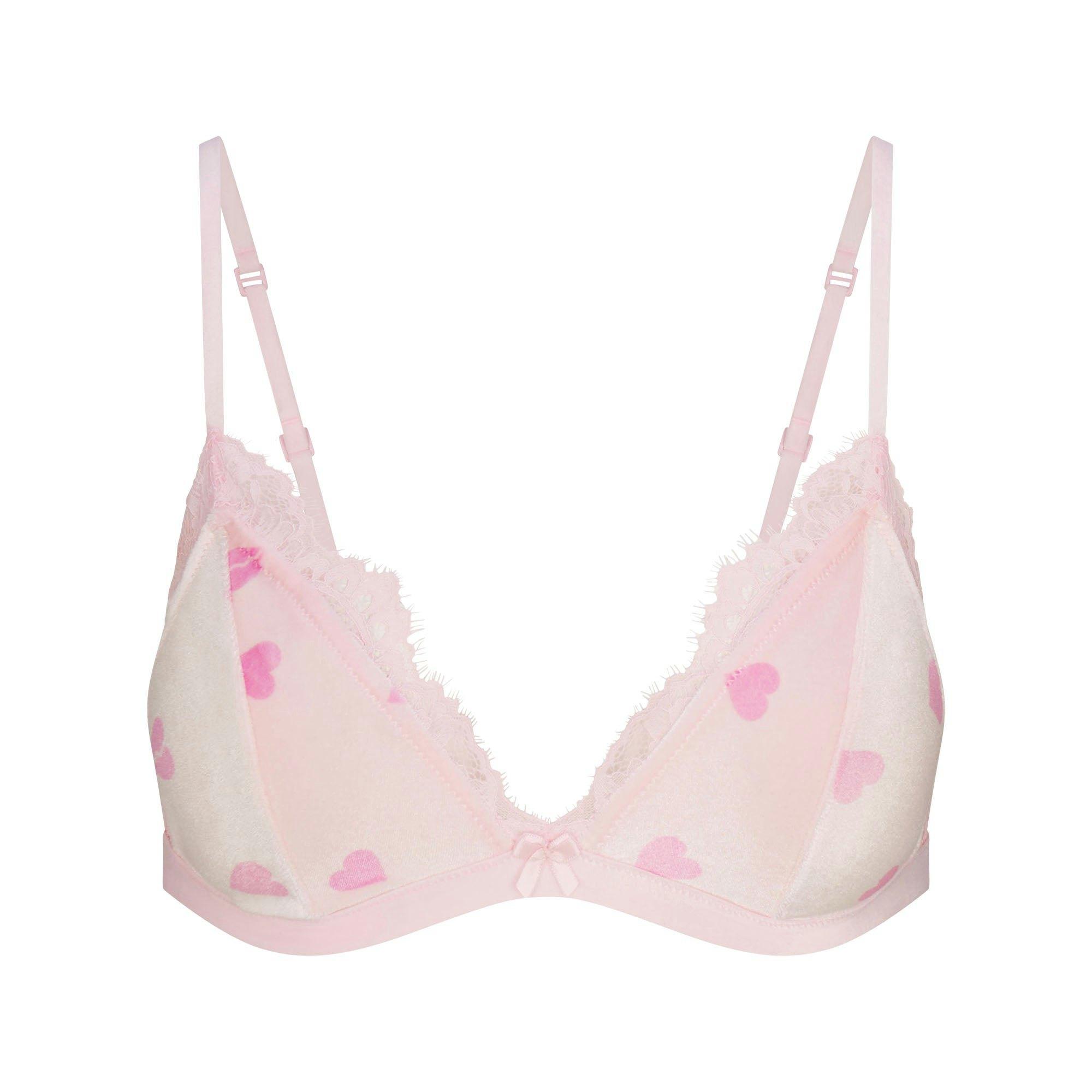 VELVET LACE TRIANGLE BRALETTE | CHERRY BLOSSOM HEART BREAKER Product Image