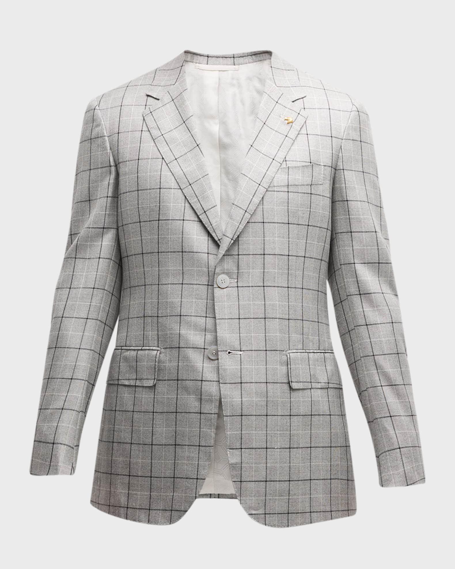 Men's Wool and Silk Two-Button Jacket Product Image