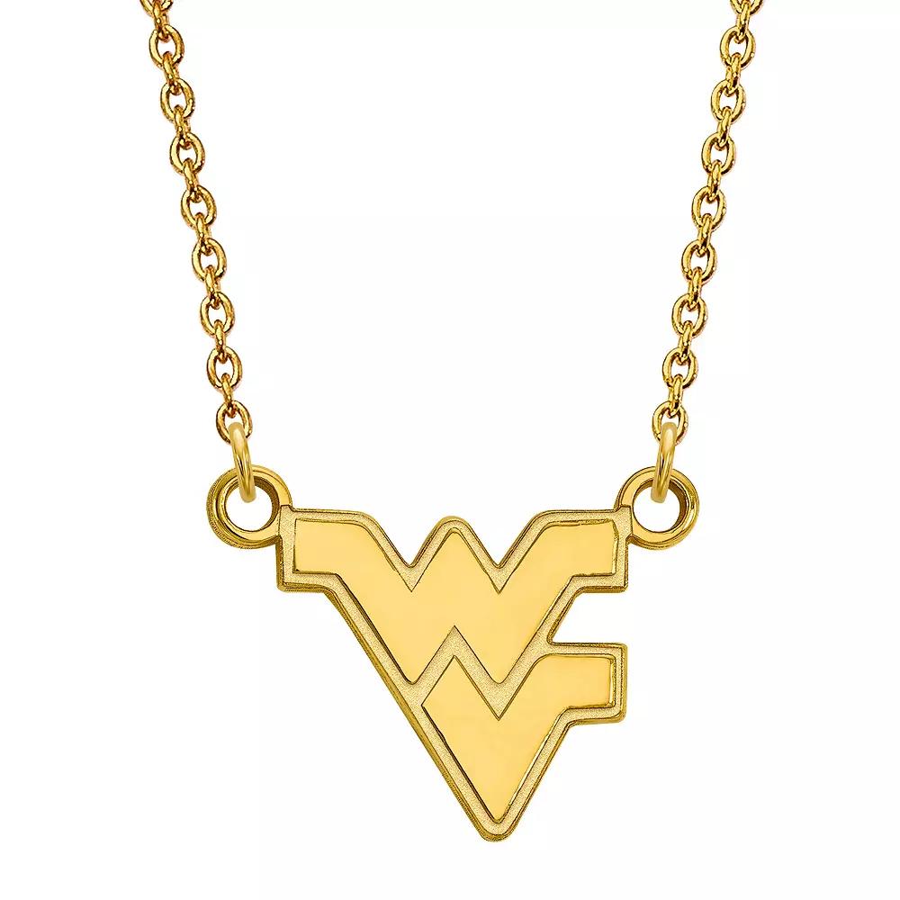 LogoArt 14K Gold Plated West Virginia Mountaineers Small Pendant with Necklace, Women's, Size: 18 mm Product Image