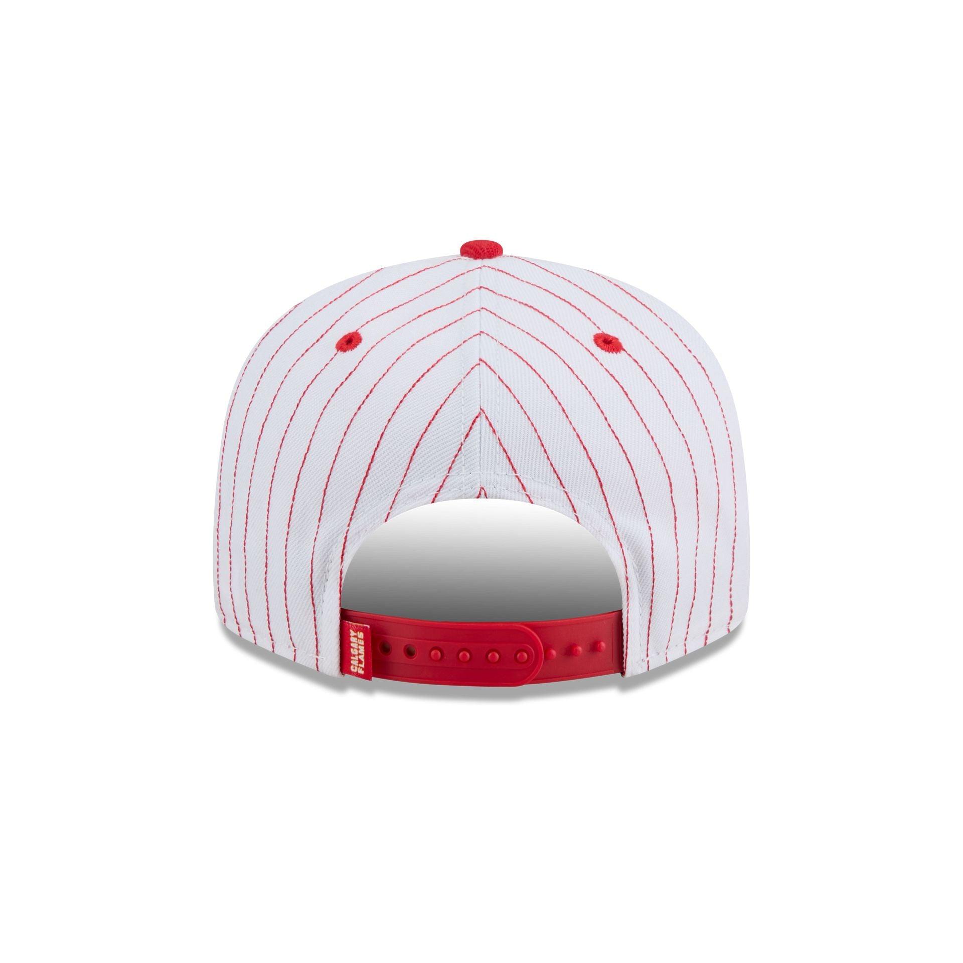 Calgary Flames Deceptor Pinstripe 9FIFTY Snapback Hat Male Product Image