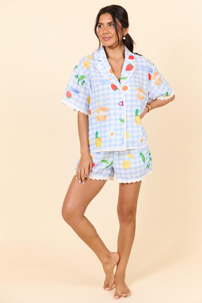 Picnic After Dark Blue Pajama Set FINAL SALE Product Image