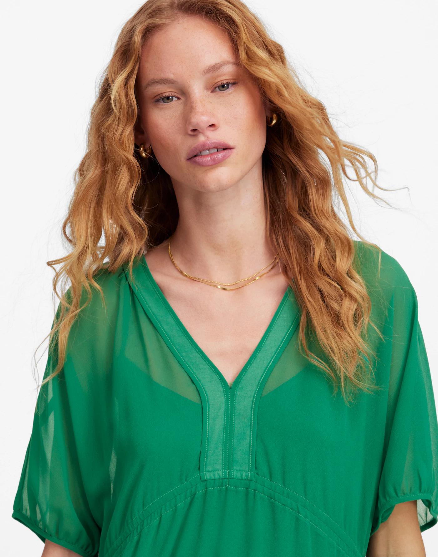 Sheer V-Neck Dolman Maxi Dress Product Image