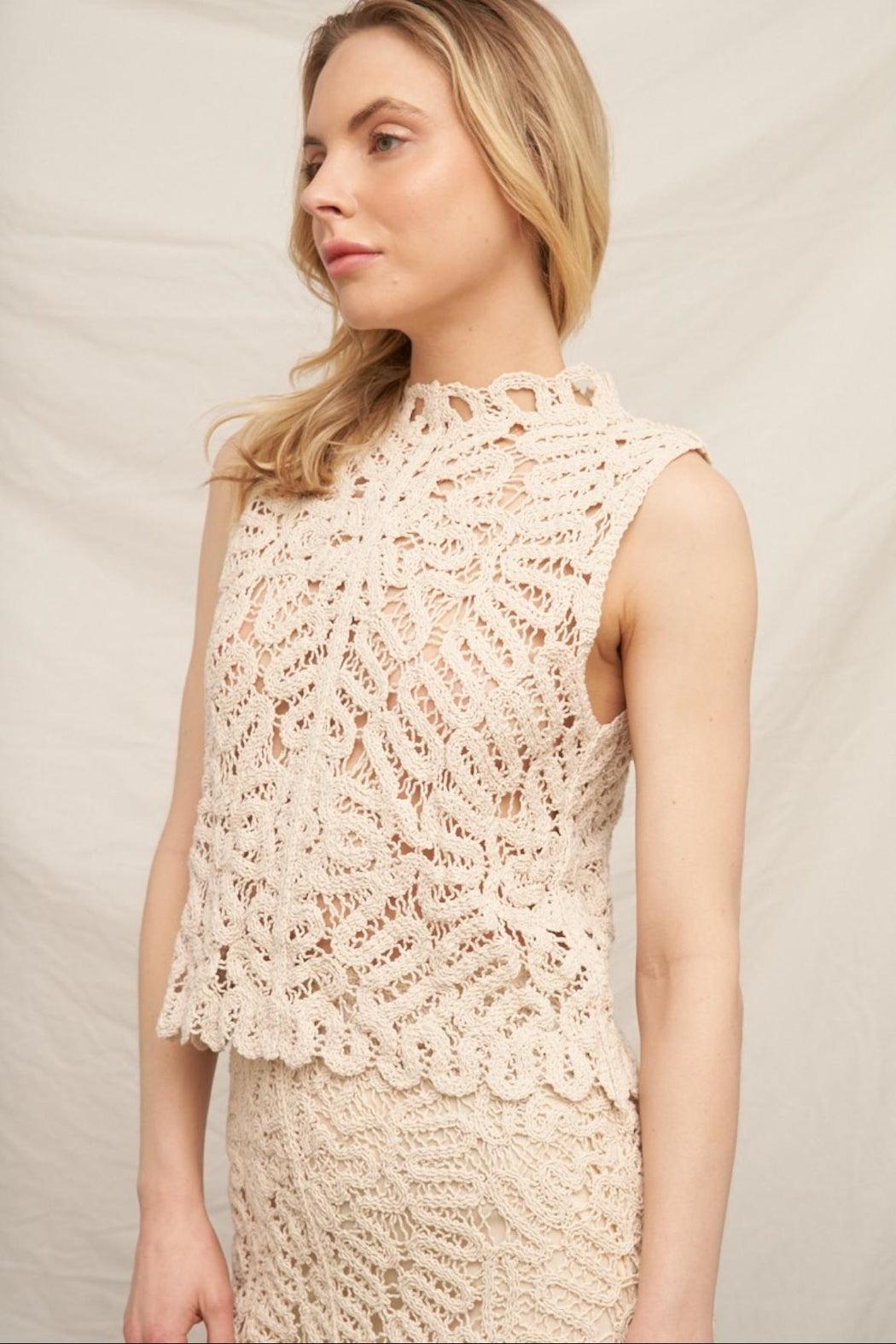 Sleeveless Crochet Top Product Image
