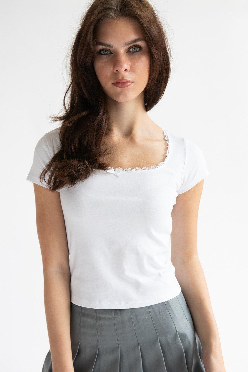 Square Neck Bow Tee Product Image