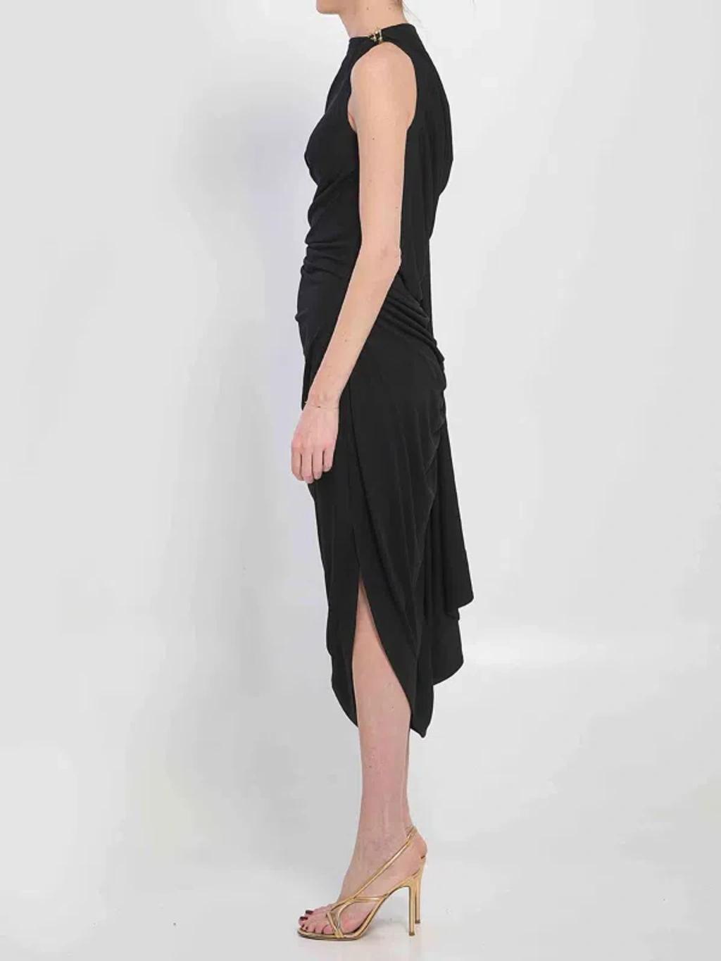 BOTTEGA VENETA Draped Dress In Black Product Image