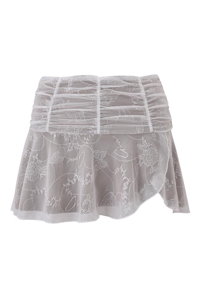 YVETTE SKIRT - WHITE : BUTTERFLY LACE Product Image