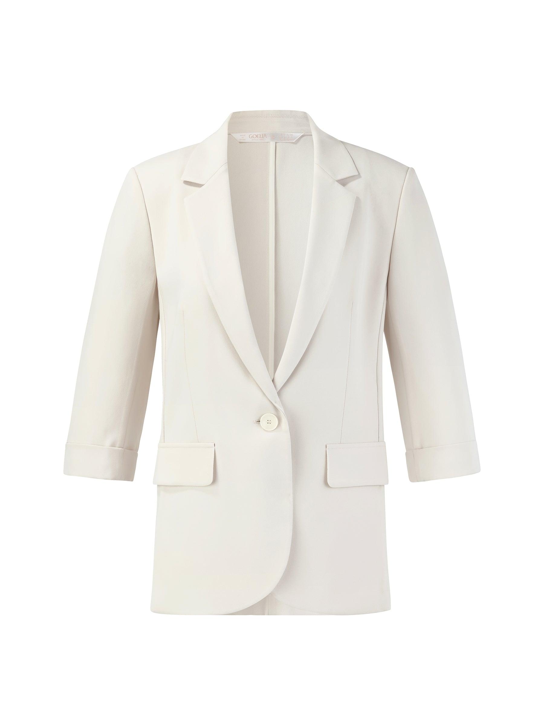Acetate Blend 3/4 Sleeve Women Blazer Product Image