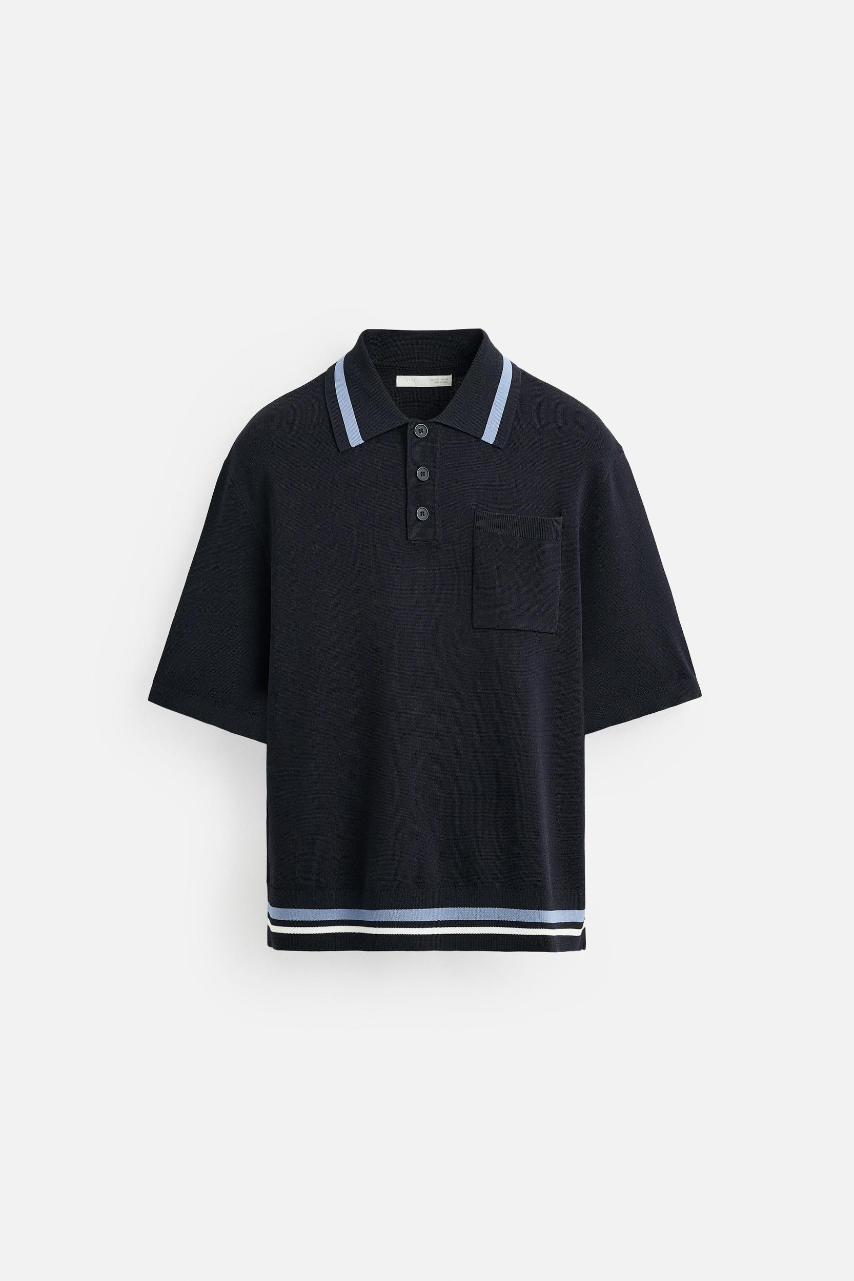 KNIT POLO SHIRT WITH POCKET Product Image