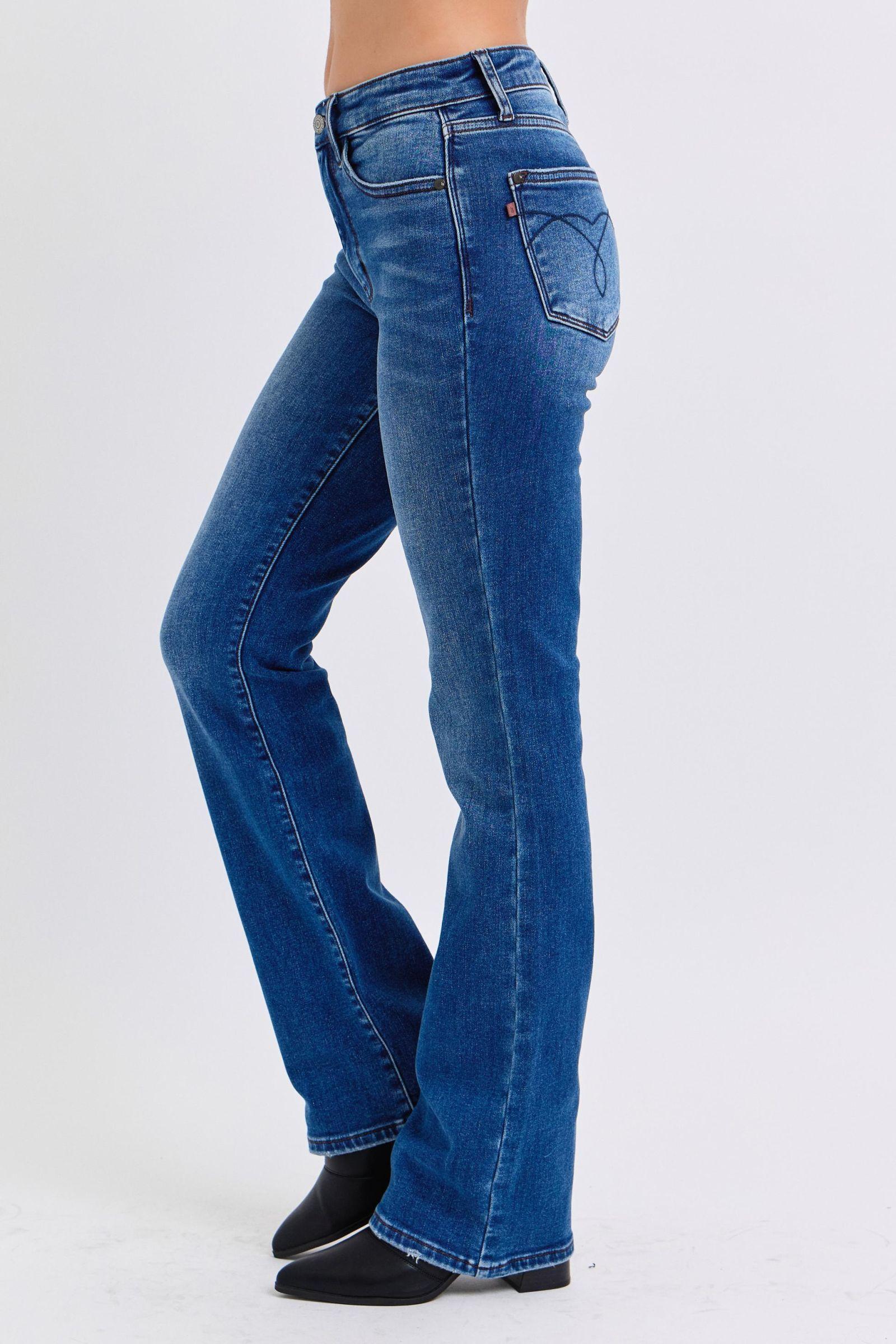 Rylee Mid-Rise Bootcut Judy Blue Jeans with Thermal Lining - ONLINE EXCLUSIVE! Product Image