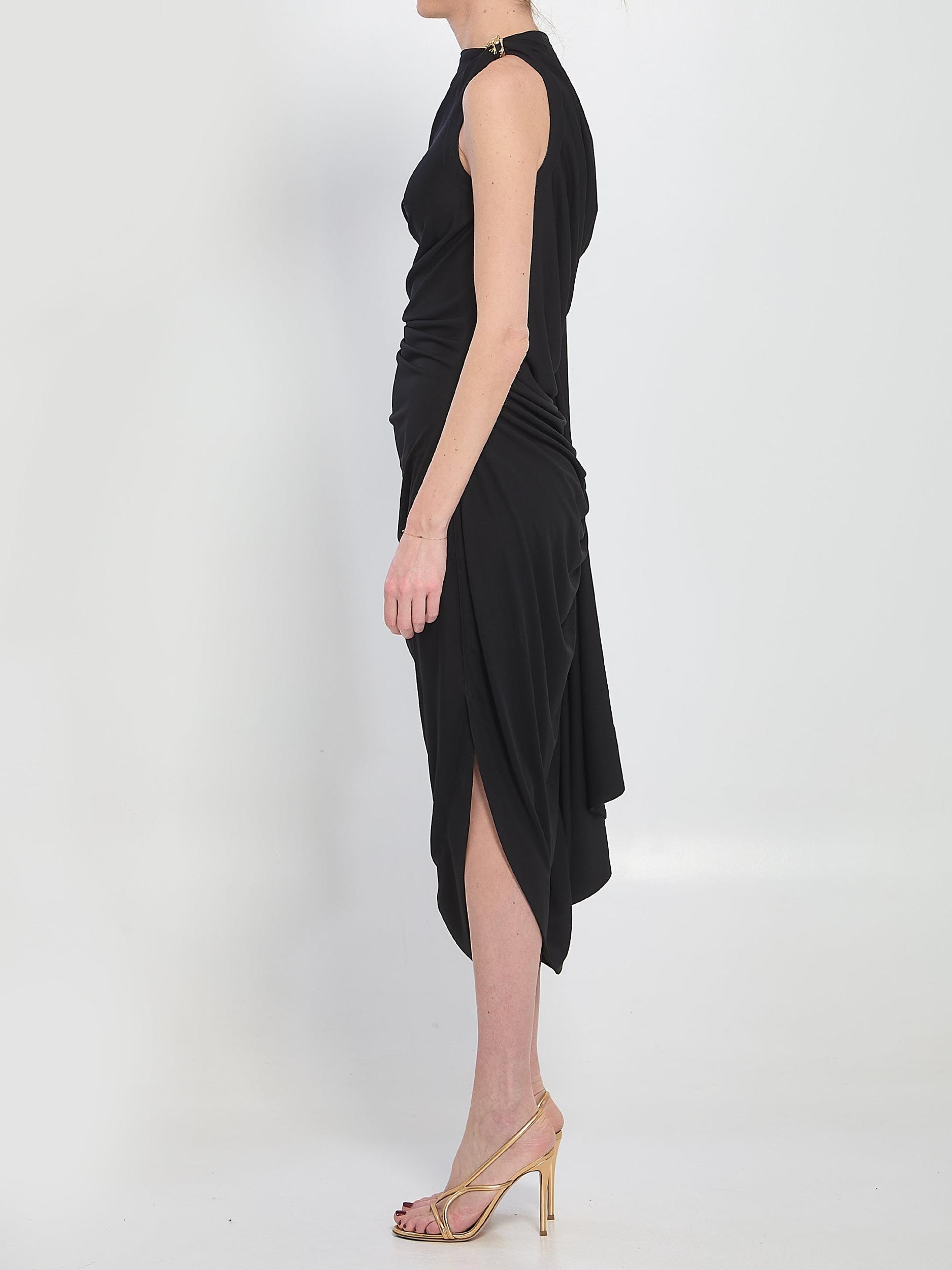 BOTTEGA VENETA Draped Dress In Black Product Image