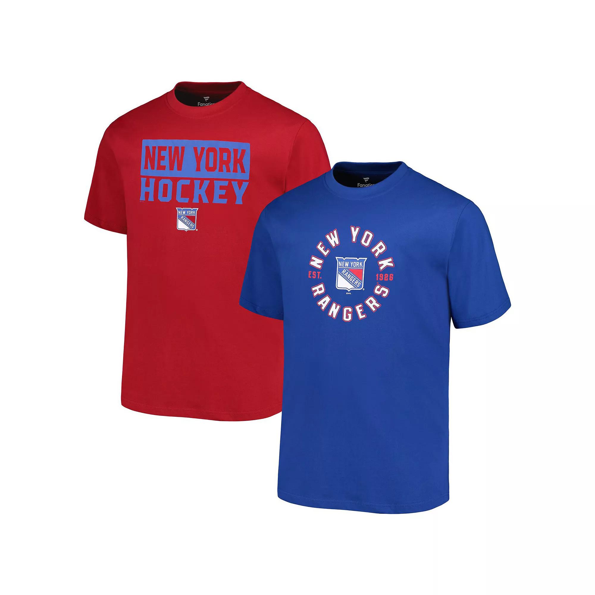 Men's Fanatics New York Rangers Big & Tall 2-Pack T-Shirt Set, Size: 2XLT, Ran Blue Product Image