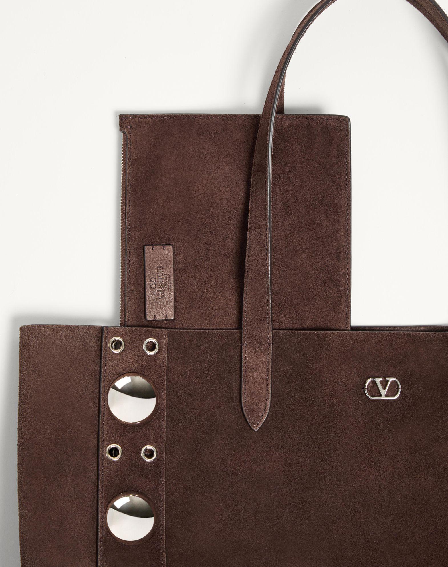 Valentino Garavani Medium Nellcôte Suede Shopping Bag Product Image