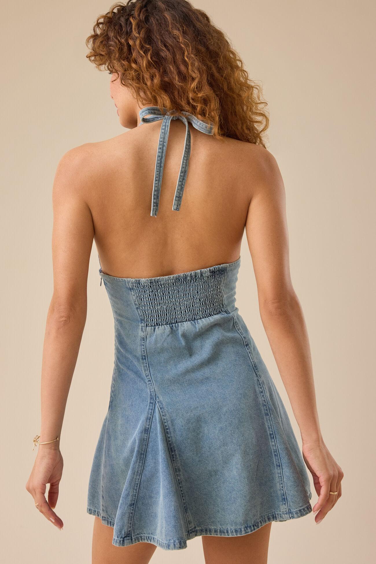 Zana Denim Mini Dress Product Image