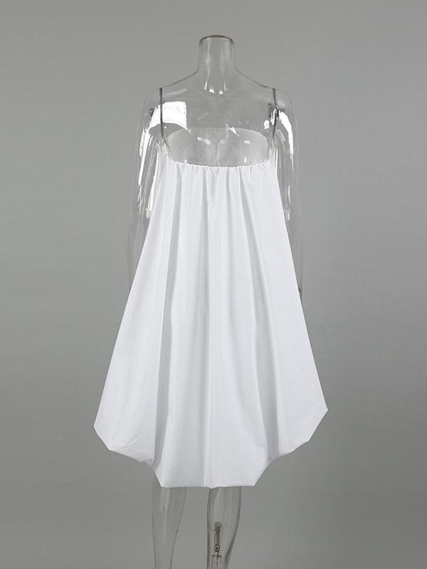 High-Low Sleeveless Elasticity Pleated Solid Color Split-Joint Tube Blouses&Shirts Tops Product Image