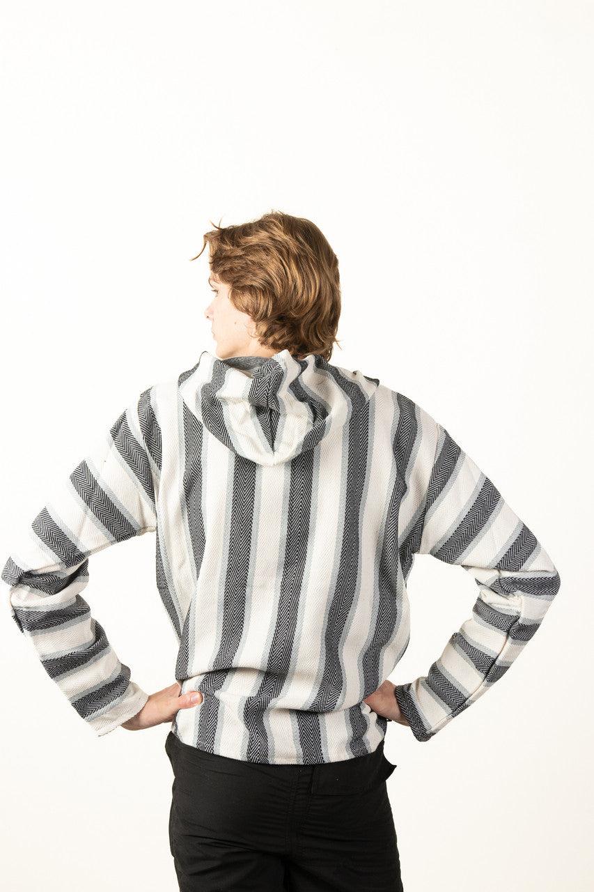 Lightweight Natural Black Stripe Baja Hoodie Product Image