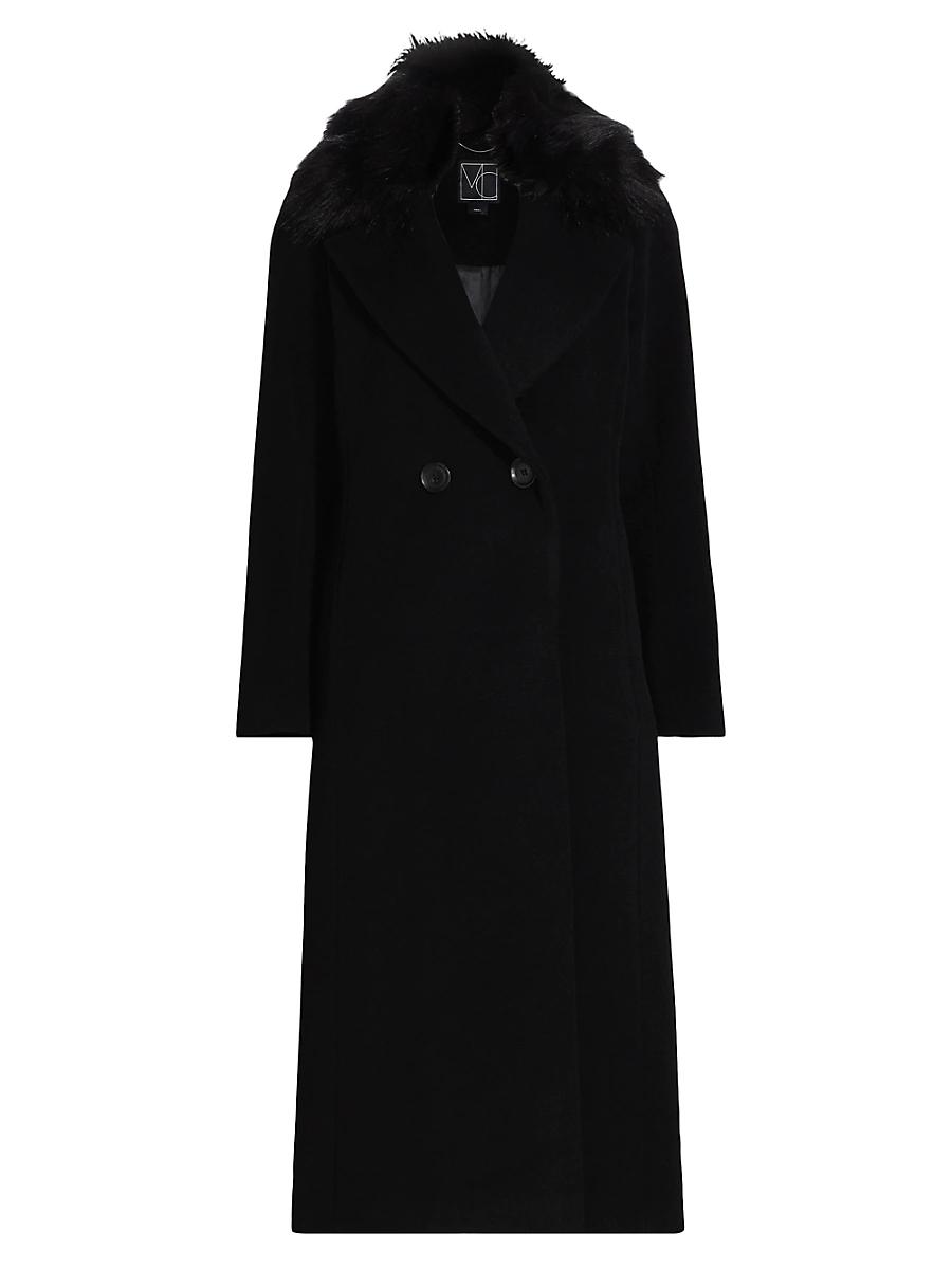 Womens Madison Fur Collar Maxi Wool Coat Product Image